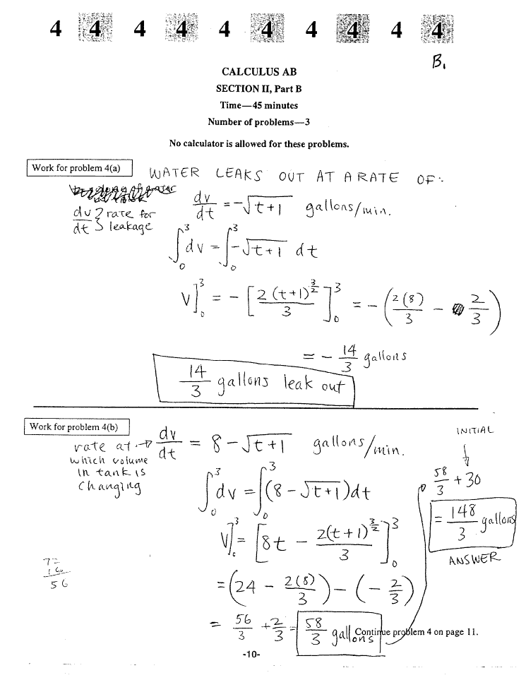 1988 ap calculus exam ab multiple choice questions