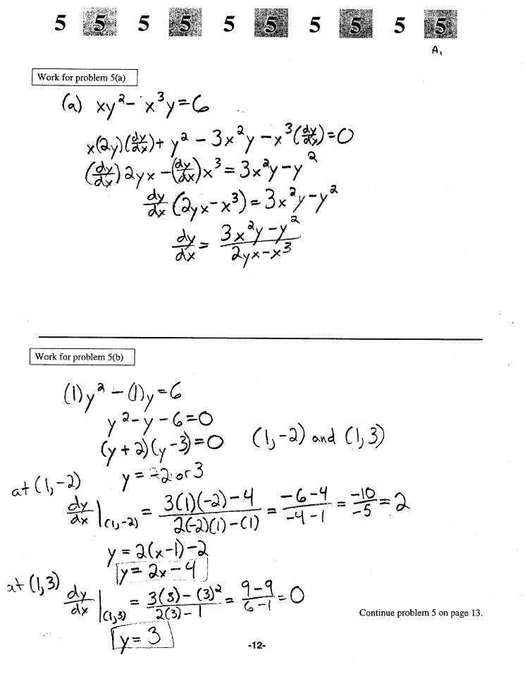 calculus ab ap multiple choice questions 2012 answers